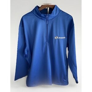 LA Rams Dunbrooke Quarter Zip Jacket Royal Blue XL made In Egypt